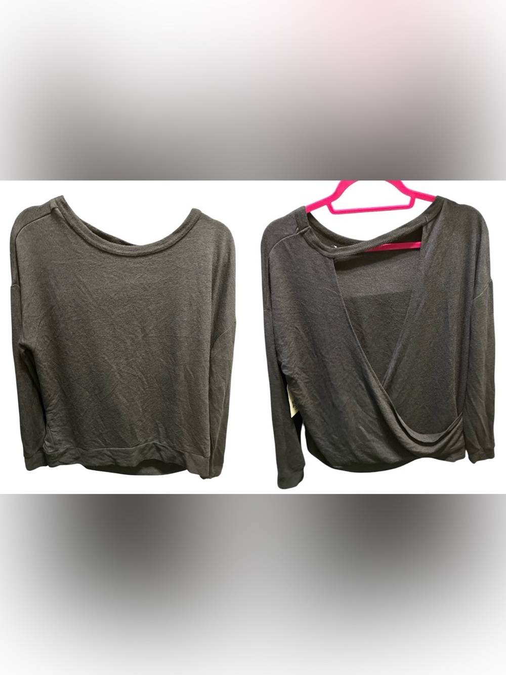 Billabong Women's Charcoal Open-Back Sweatshirt